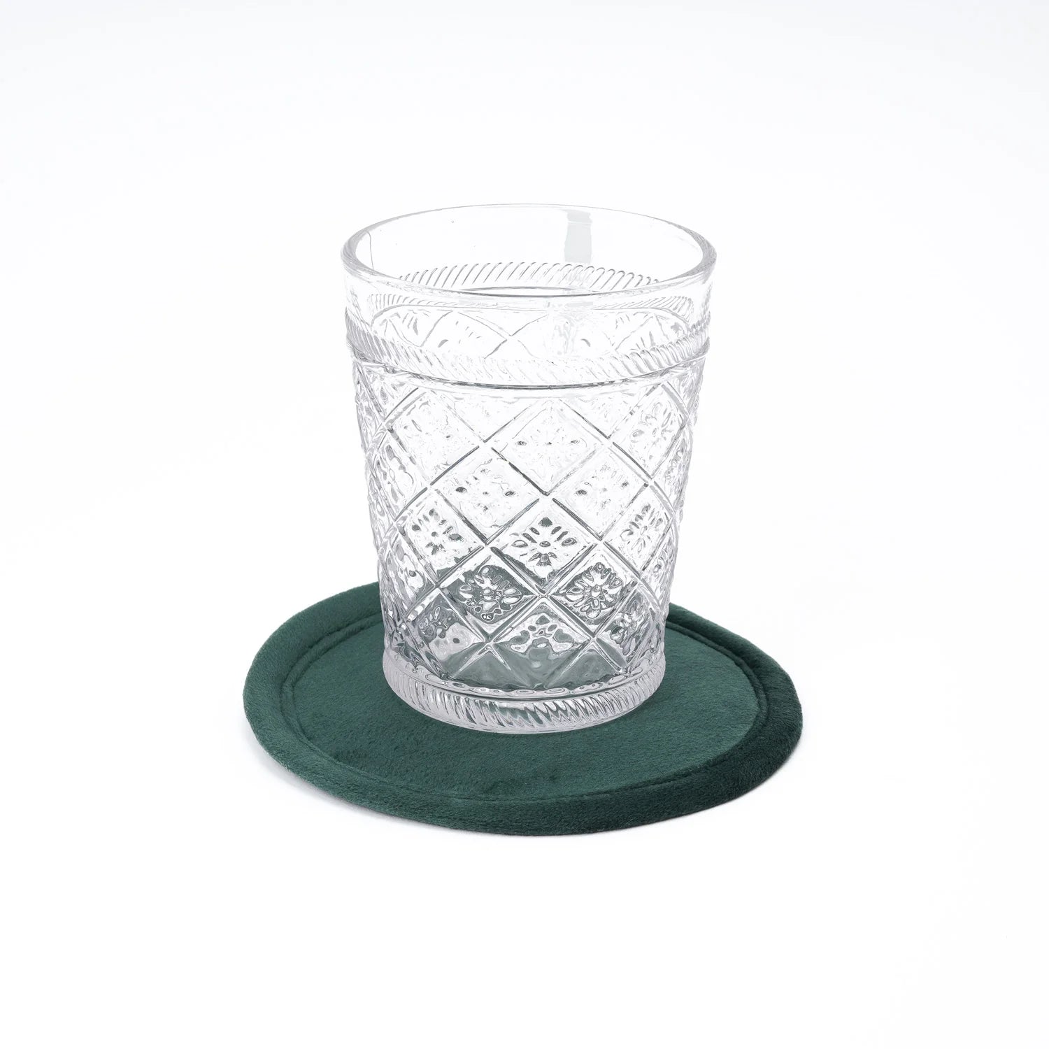 Sottobicchiere velluto verde 12cm
