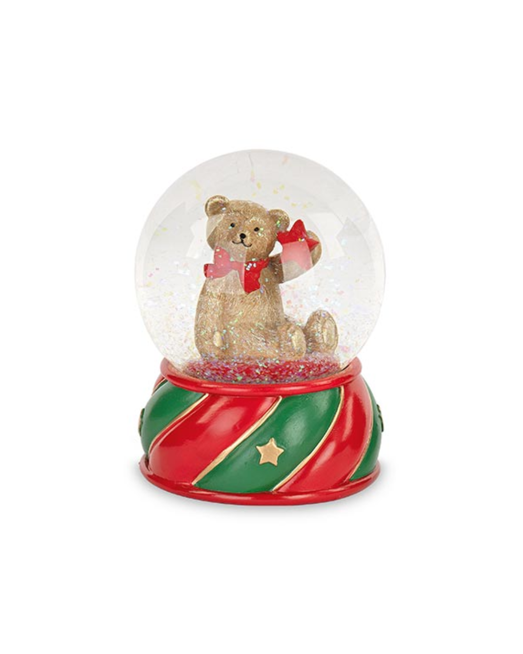 Boule de neige orsetto fiocco rosso