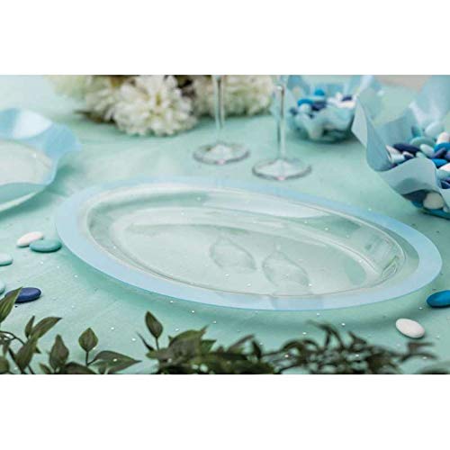 Vassoio contenitore ovale azzurro perlato dimensioni 40X25 2h cm
