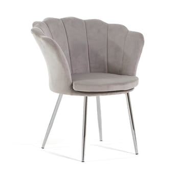 PREORDINE - Poltrona in velluto a conchiglia grigio