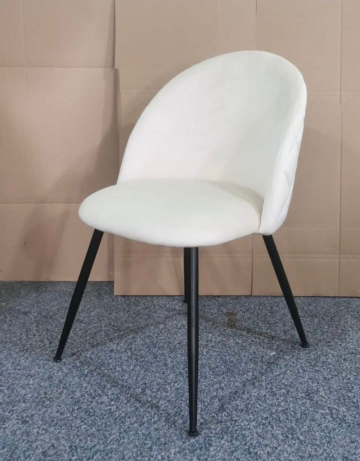 Sedia in velluto crema