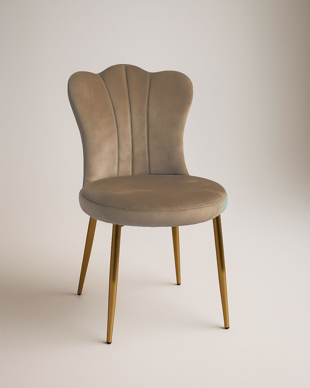 Sedia modello conchiglia 45x56x85 cm colore tortora