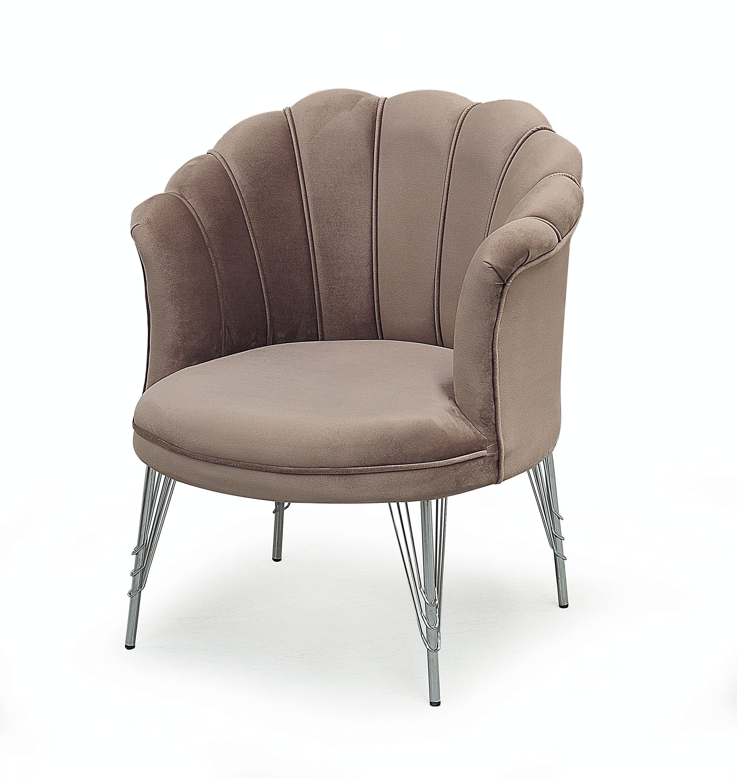 Poltrona Petalo in velluto tortora 70x70x82H - Main Image