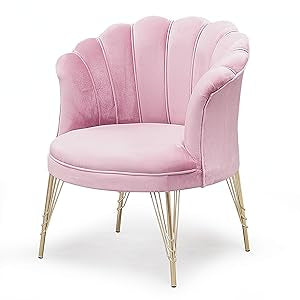 Poltrona Petalo in velluto rosa 70x70x82H
