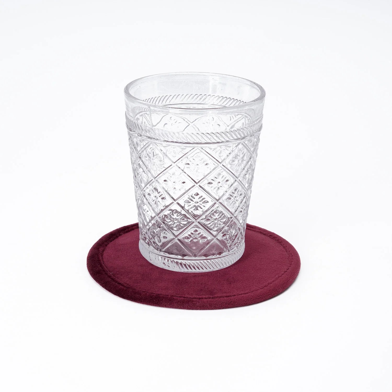 Sottobicchiere velluto bordeaux 12cm