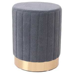 Pouf in velluto grigio 31x31x38 cm