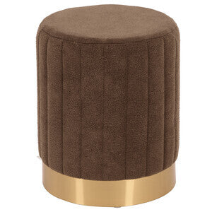 Pouf in velluto tortora 31x31x38 cm