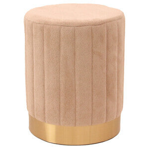 Pouf in velluto beige 31x31x38 cm