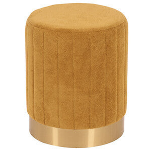 Pouf in velluto ocra 31x31x38 cm