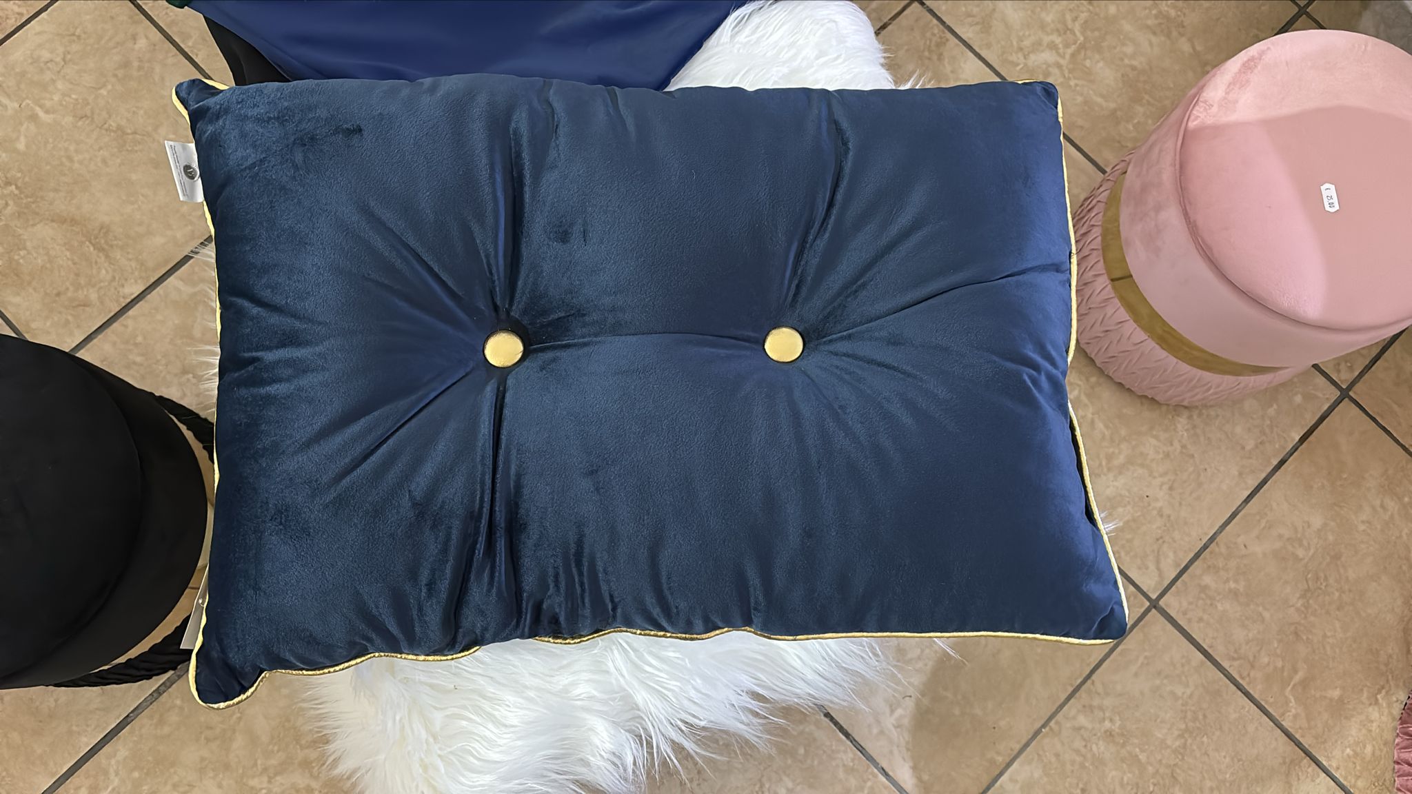 Cuscino blu linea blu rettangolare