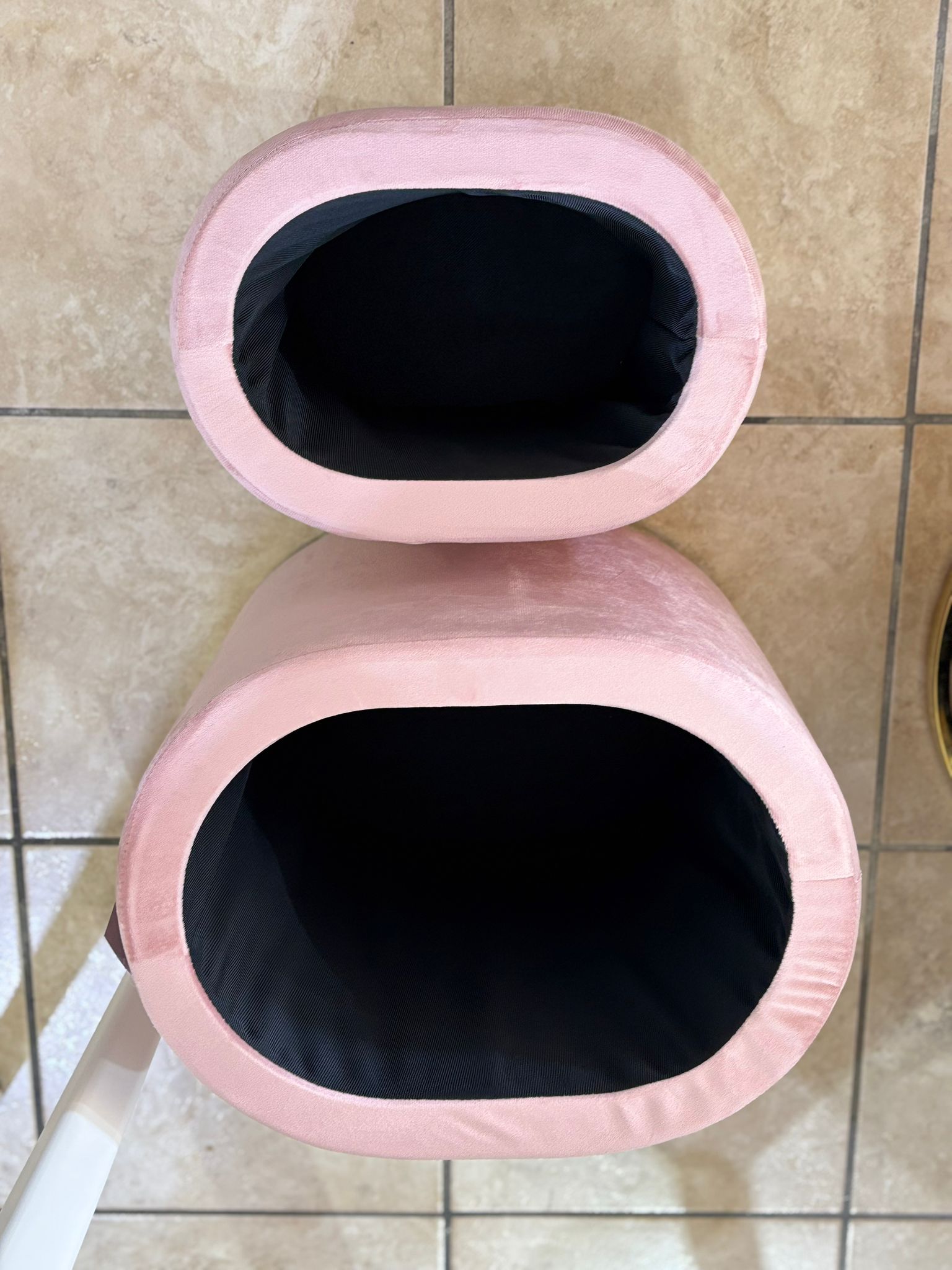 Set pouf ovali grande e piccolo ROSA CHIARO