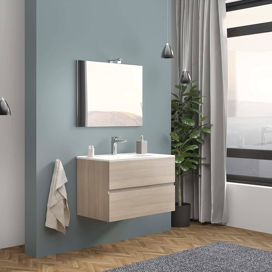 Arredo bagno easy 2C rovere fumo cm 80
