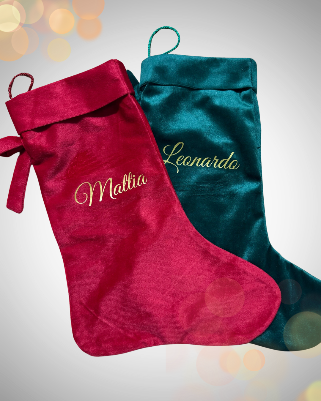 Calza in velluto personalizzabile