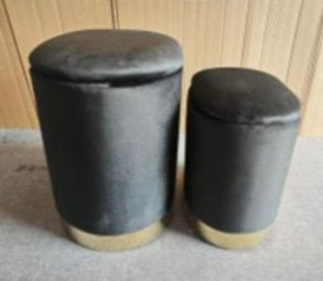 Set pouf ovali grande e piccolo NERO
