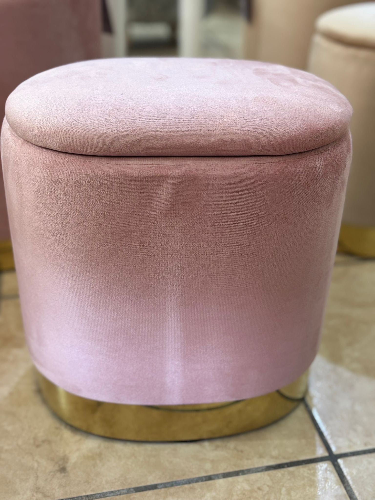 Set pouf ovali grande e piccolo ROSA CHIARO