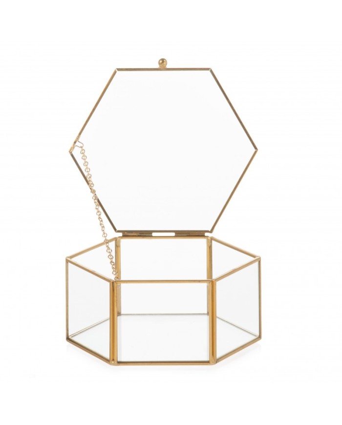 Portagioie cofanetto 8x7.6x4 cm metal oro
