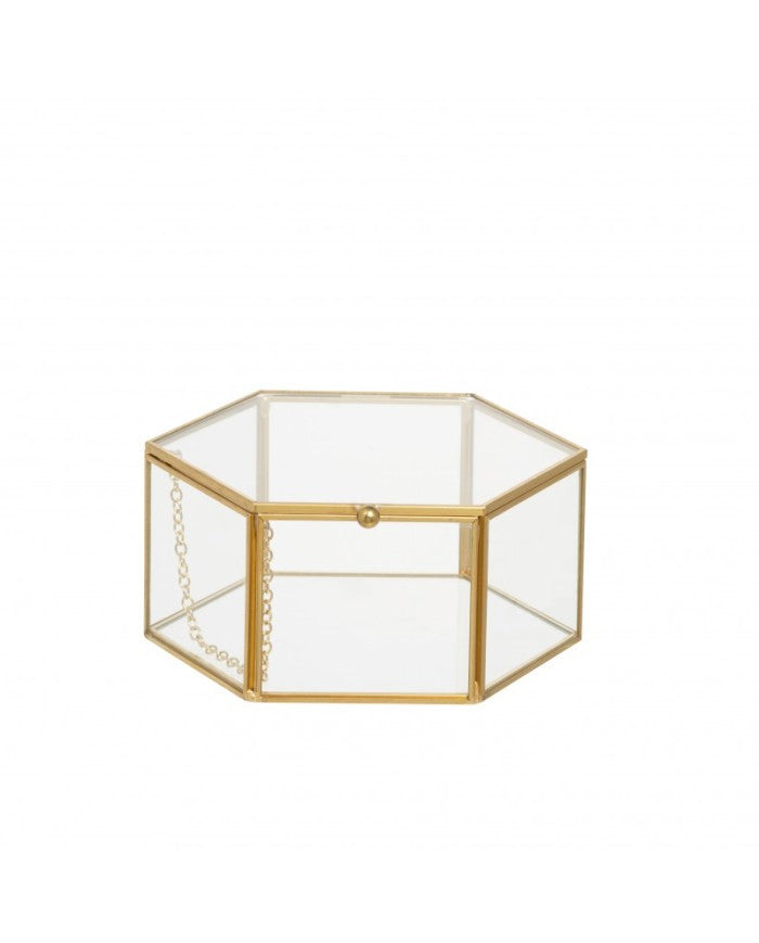 Portagioie cofanetto 8x7.6x4 cm metal oro