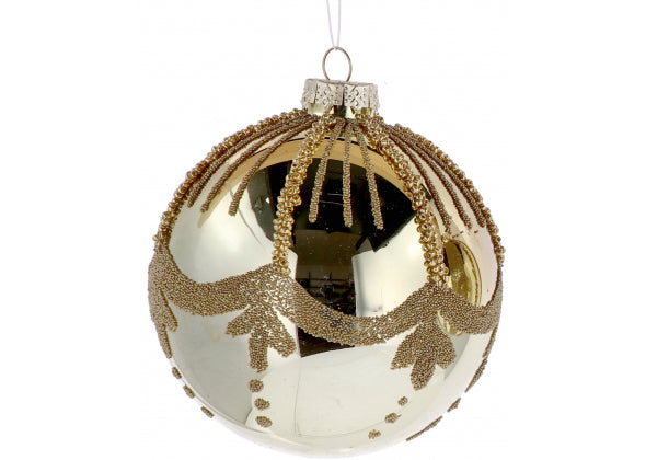 Set 6 sfere di natale oro in vetro da 12 cm