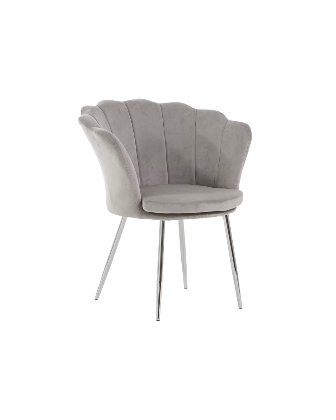 PREORDINE - Poltrona in velluto a conchiglia grigio