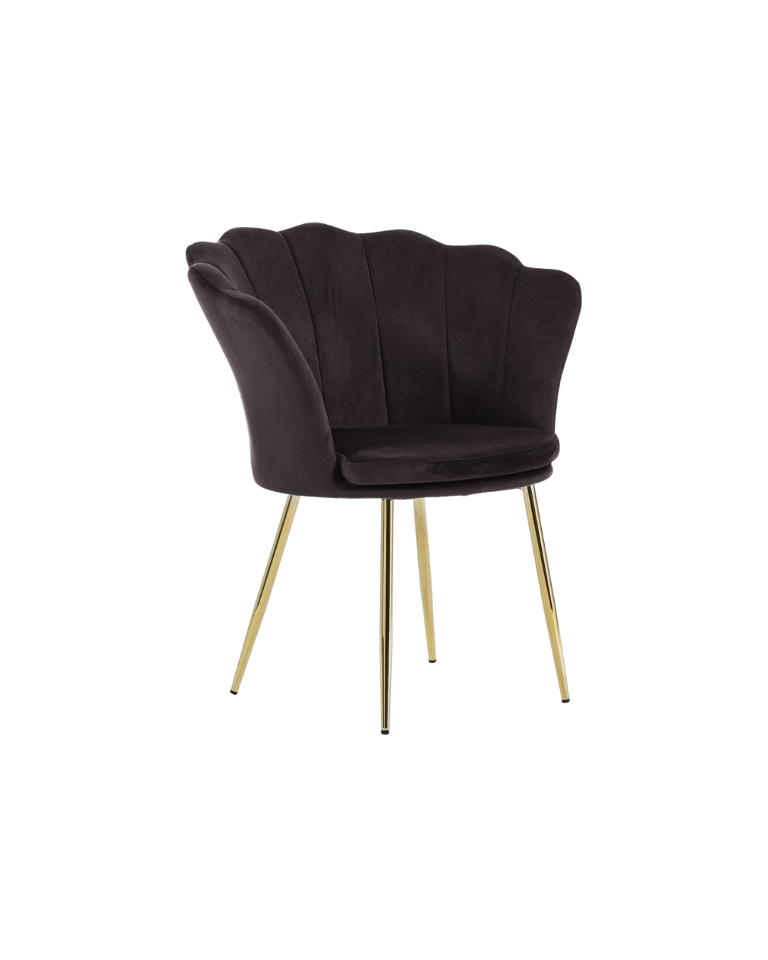 Poltrone in velluto a conchiglia set 2 pezzi Nero