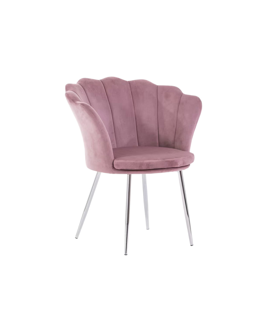 PREORDINE - Poltrona in velluto a conchiglia rosa antico