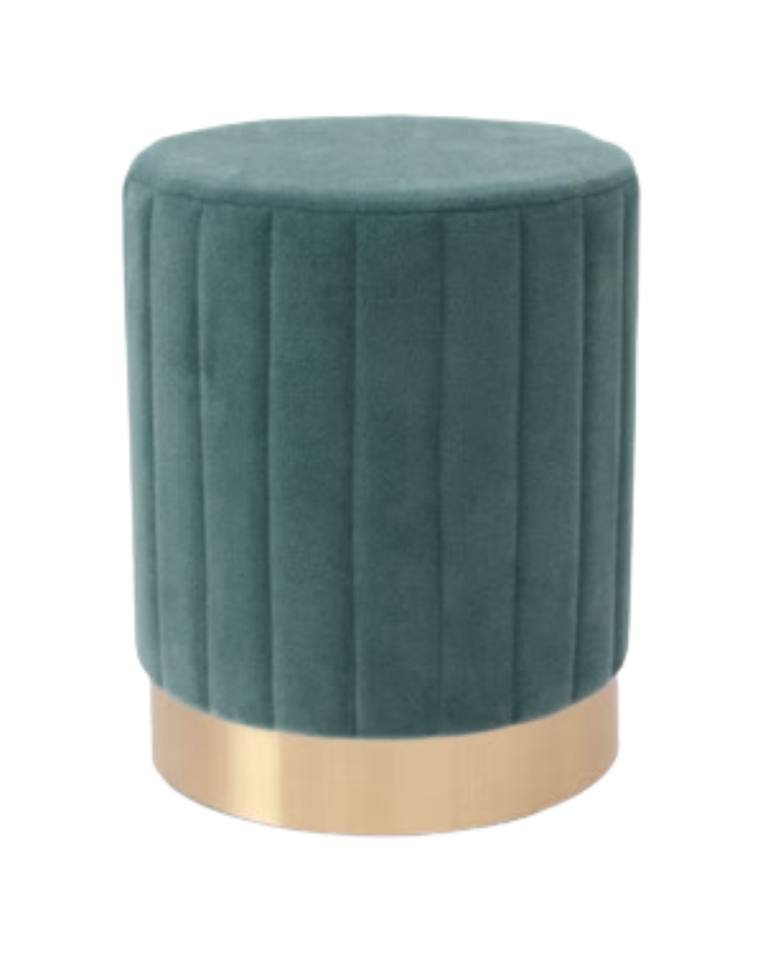 Pouf in velluto blu ottanio 31x31x38 cm