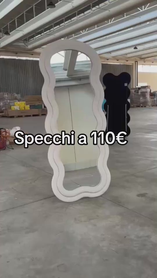 PREORDINE - Specchio da pavimento con cornice in velluto 70x170 cm