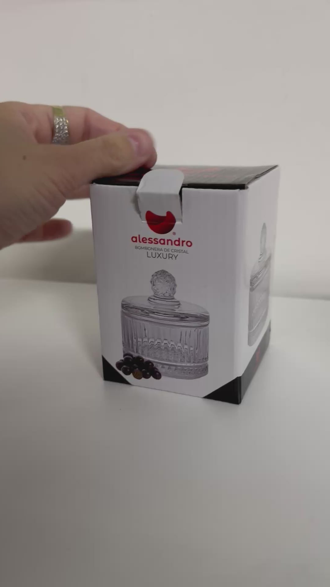Potiche in vetro modello luxury dimensioni 8,5x13cm