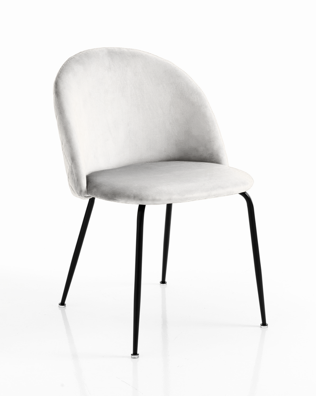 Sedia in velluto crema