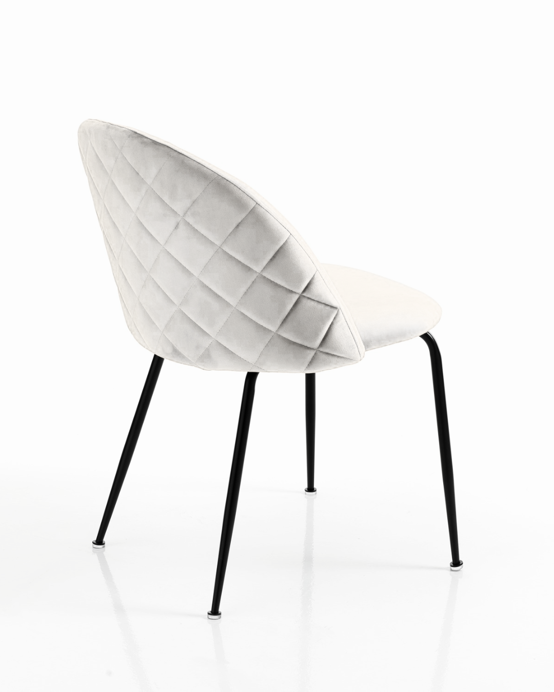 Sedia in velluto crema