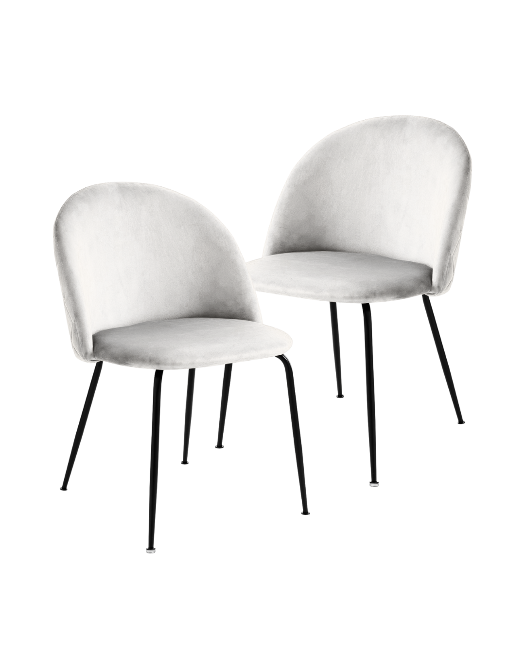 Set 2 Sedie in velluto crema