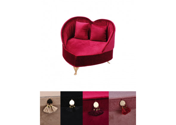 Portagioie in velluto letto d.17xh.14,5cm 4 colori disponibili
