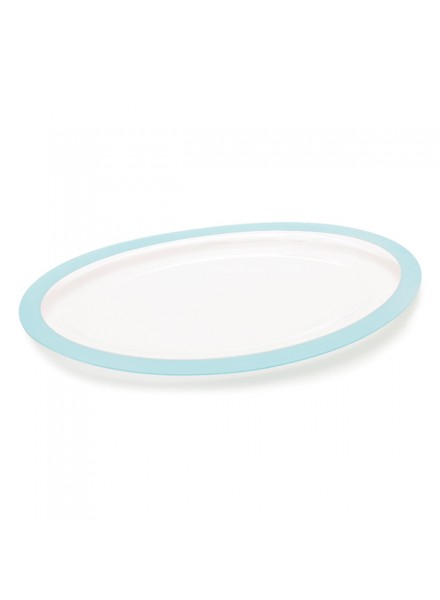 Vassoio contenitore ovale azzurro perlato dimensioni 40X25 2h cm