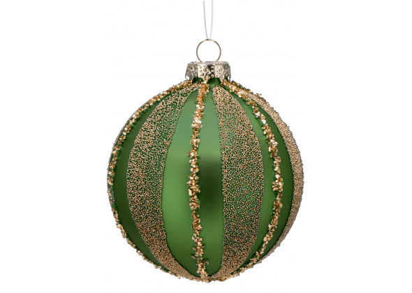 Set 12 sfere di natale verde in vetro da 8 cm