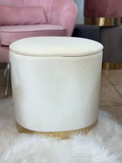 Set pouf ovali grande e piccolo PANNA