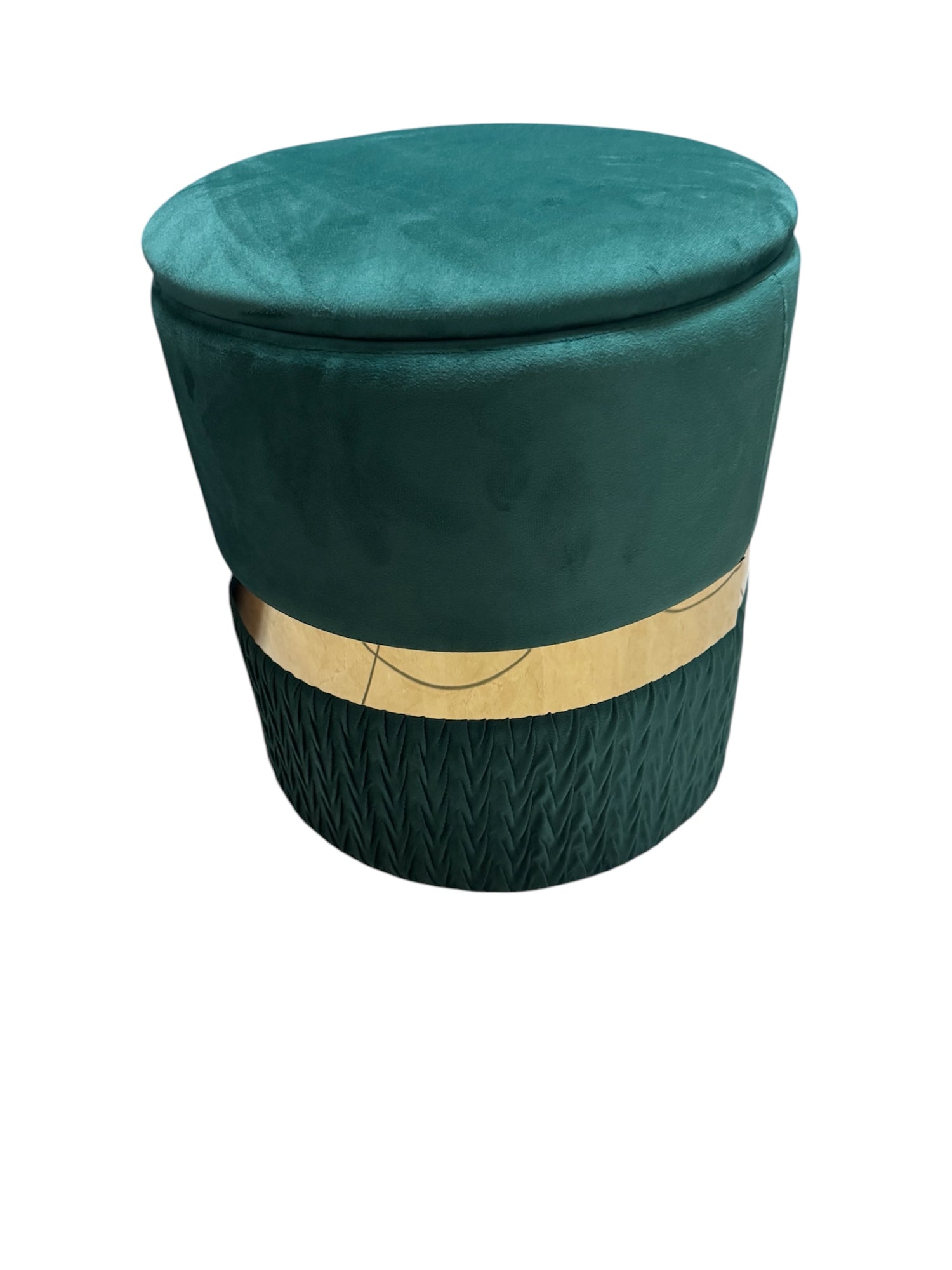 Pouf contenitore grande da 40cm in velluto verde