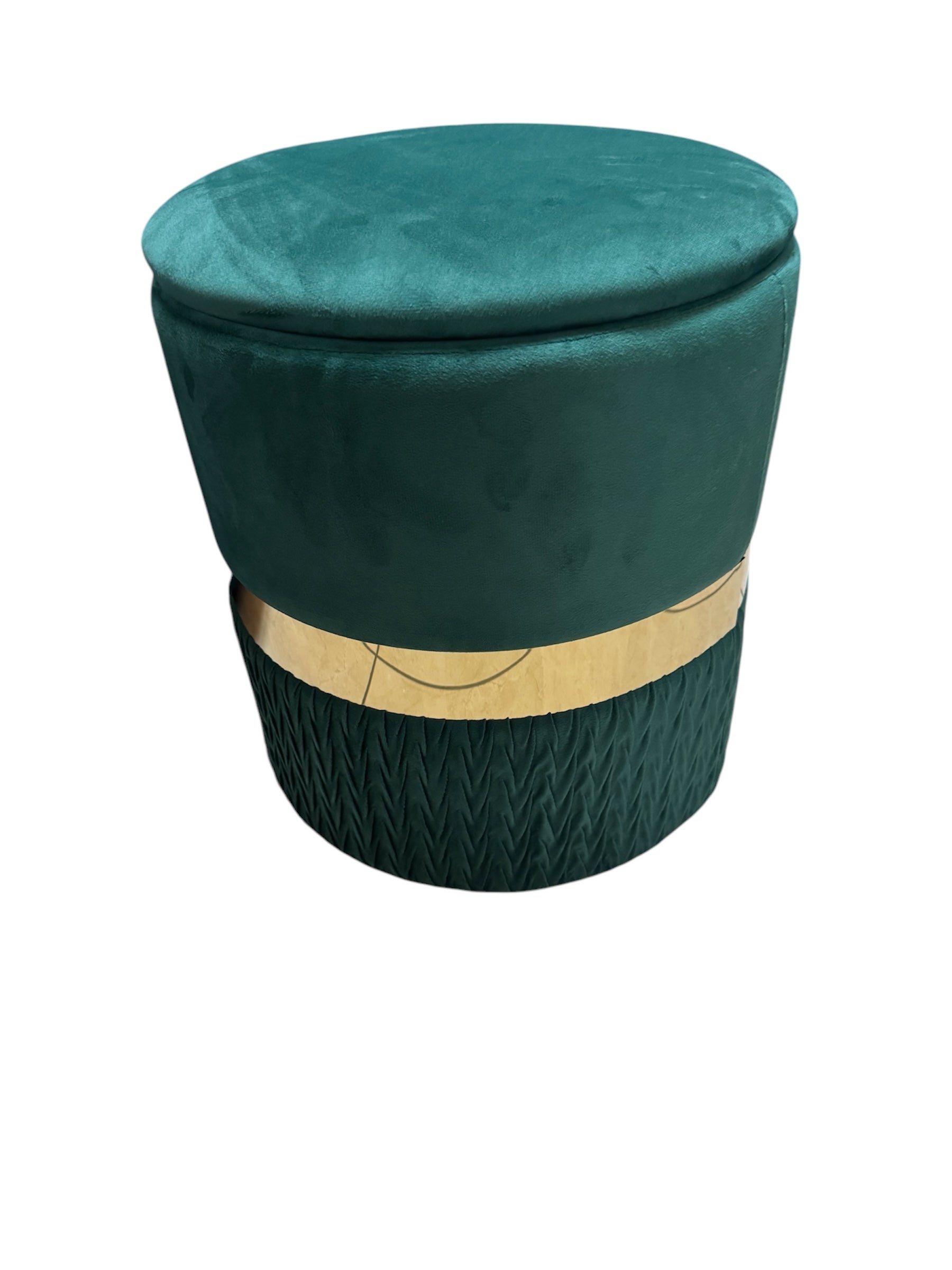 Pouf contenitore grande da 40cm in velluto verde