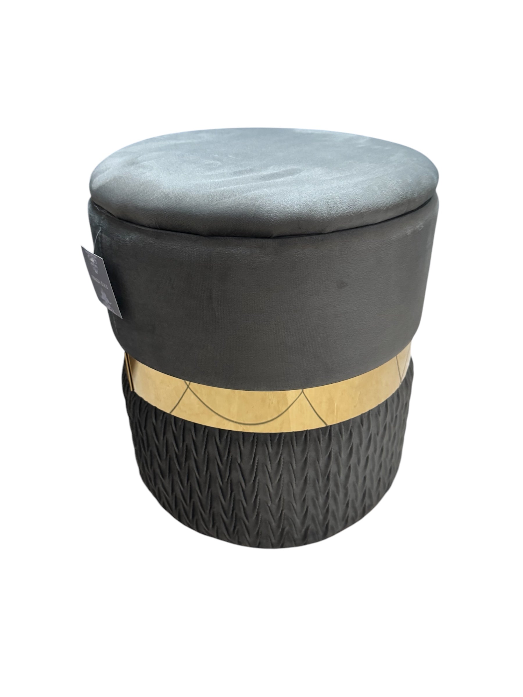 Pouf contenitore grande da 40cm in velluto grigio