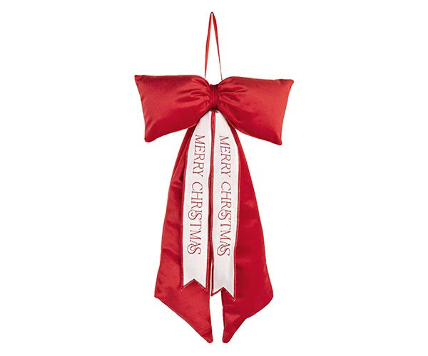 Fiocco velluto rosso con fascia merry christmas 250x500h