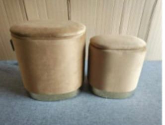 Set pouf ovali grande e piccolo TORTORA