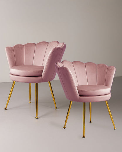 PREORDINE - Poltrona a conchiglia set 2 pezzi rosa antico
