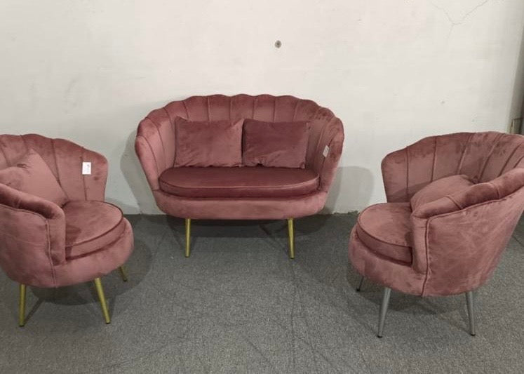 Set conchiglia rosa antico due poltrone con un divano + cuscini in regalo
