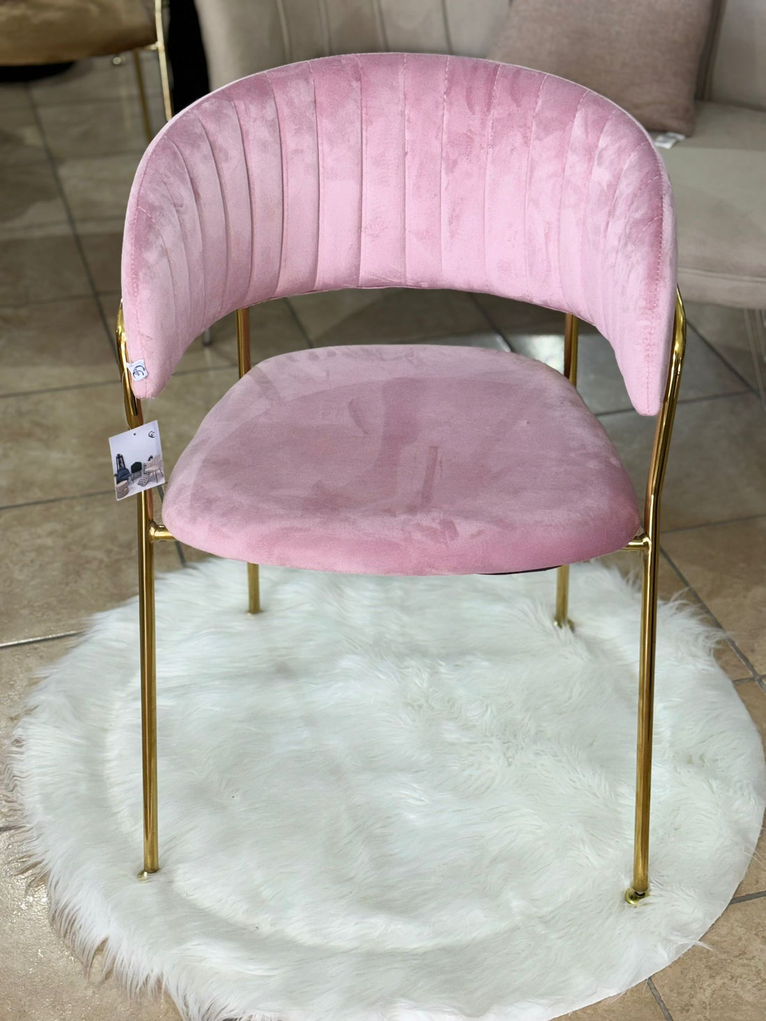Sedia in velluto rosa