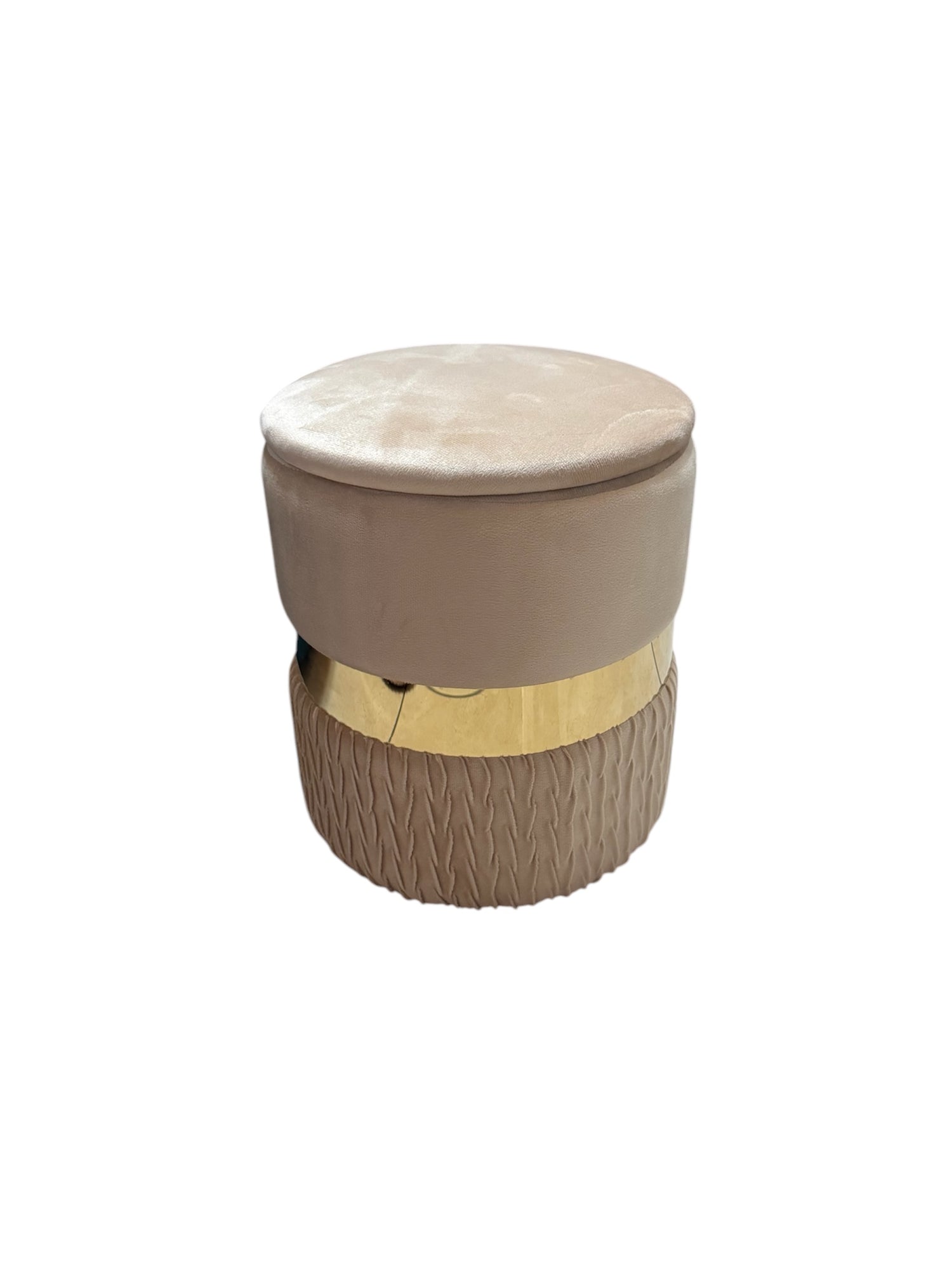 Pouf contenitore piccolo da 32cm in velluto beige