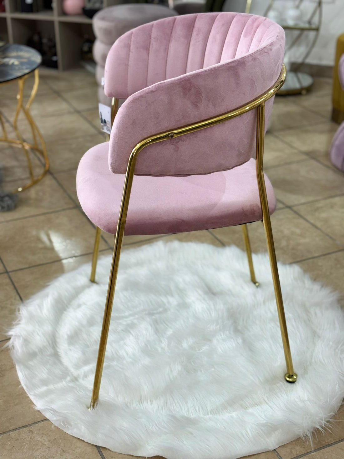 Sedia in velluto rosa