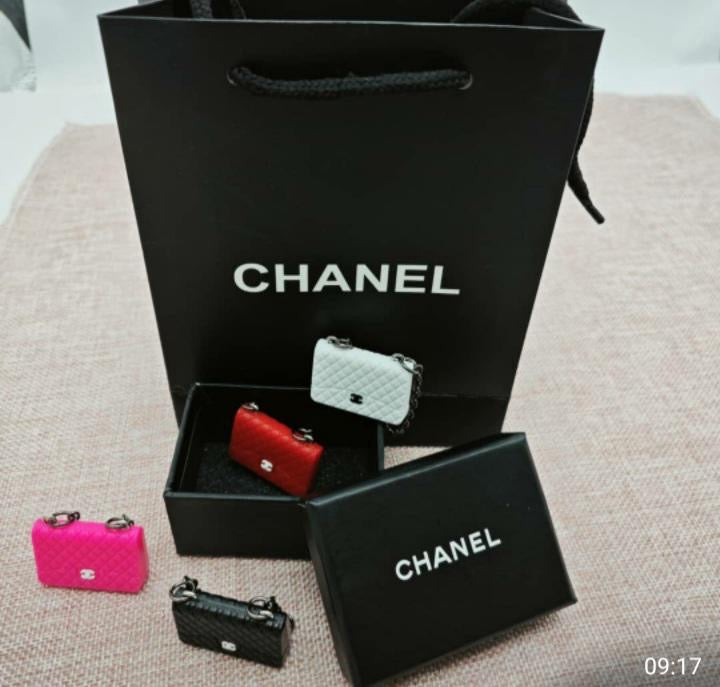 Portachiavi mini bags loggati con busta e scatola