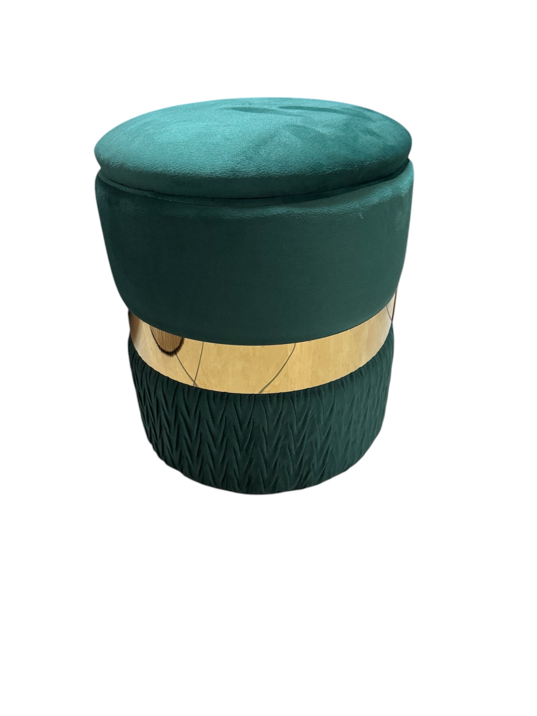 Pouf contenitore piccolo da 32cm in velluto verde