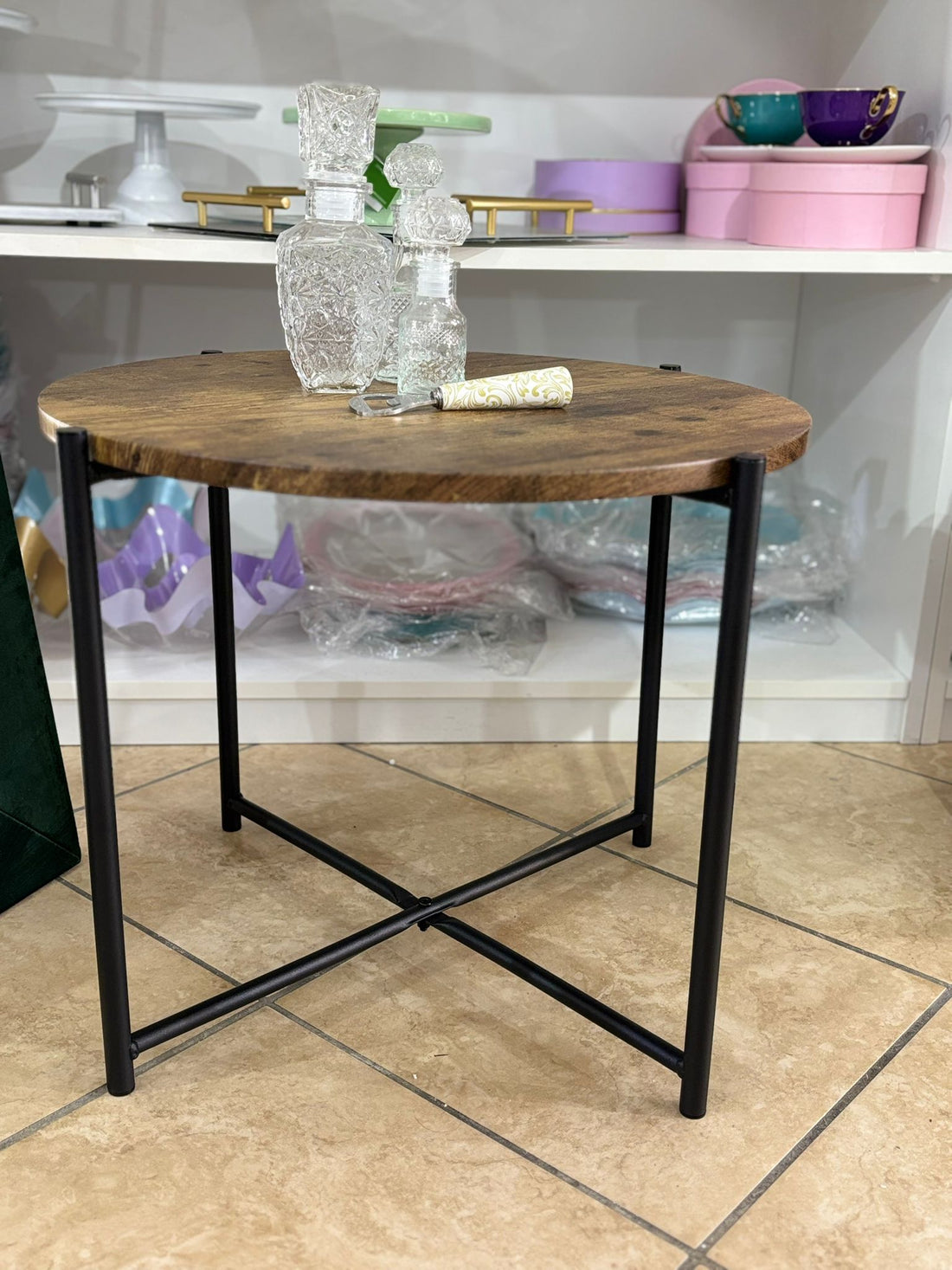 Tavolino rotondo legno 51x40