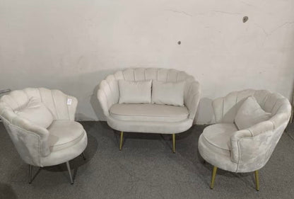 Set conchiglia panna due poltrone con un divano + cuscini in regalo