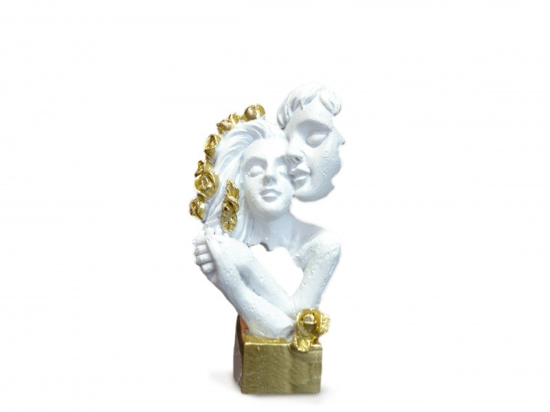 Figura coppia in bianco e oro dimensioni 6x9cm